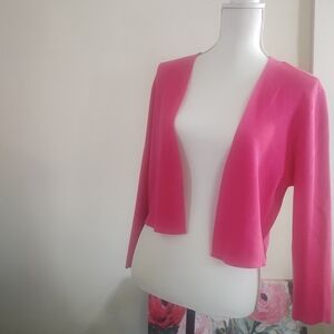 Talbots 🌷Fuschia-PinK Open Front Sweater~ Size: L